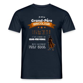 Je suis un Grand-Père Bricole cool et super - T-shirt homme - marine - Devant - AI Model Male 178 light (178cm)