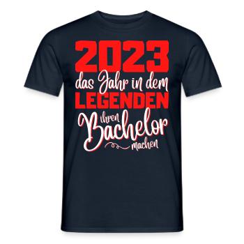 Lustiges Bachelor 2023 Abschluss Legenden - Männer T-Shirt - Navy - Vorne - AI Model Male 178 light (178cm)