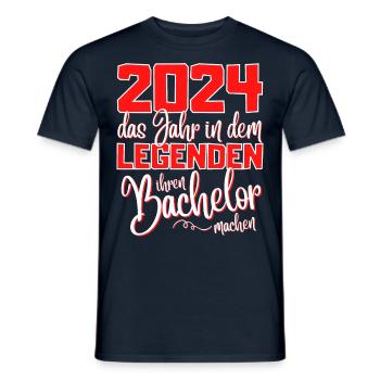 Lustiges Bachelor 2024 Abschluss Legenden - Männer T-Shirt - Navy - Vorne - AI Model Male 178 light (178cm)