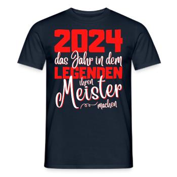 Meister 2024 Abschluss - Das Legende - Männer T-Shirt - Navy - Vorne - AI Model Male 178 light (178cm)