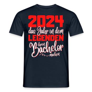 Lustiges Bachelor 2024 Abschluss Legenden - Männer T-Shirt - Navy - Vorne - AI Model Male 178 light (178cm)