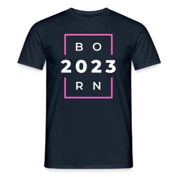 Né en 2023 - Né en 2023 ou - T-shirt homme - marine - Devant - AI Model Male 178 light (178cm)