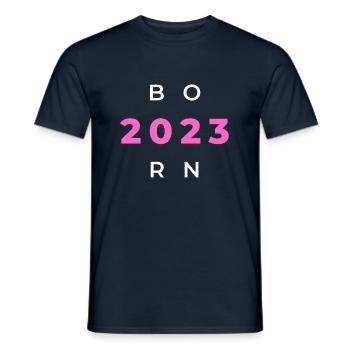 Né en 2023 - Né en 2023 ou - T-shirt homme - marine - Devant - AI Model Male 178 light (178cm)