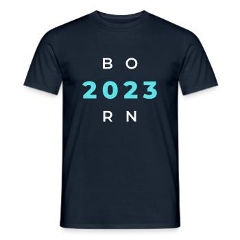 Né en 2023 - Né en 2023 ou - T-shirt homme - marine - Devant - AI Model Male 178 light (178cm)