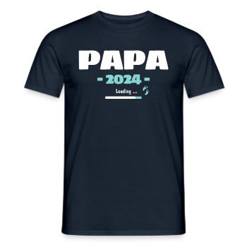 Papa Loading 2024 Werdender Papa Daddy Vater - Männer T-Shirt - Navy - Vorne - AI Model Male 178 light (178cm)