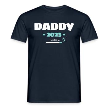 Daddy Loading 2023 Expectant Papa Father Birth - Men's T-Shirt - navy - Front - AI Model Male 178 light (178cm)