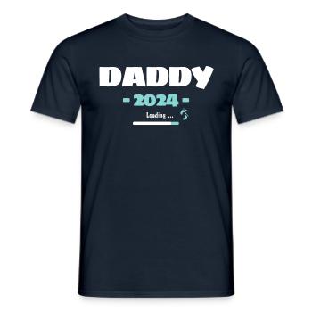 Daddy Loading 2024 Expectant Papa Father Birth - Men's T-Shirt - navy - Front - AI Model Male 178 light (178cm)