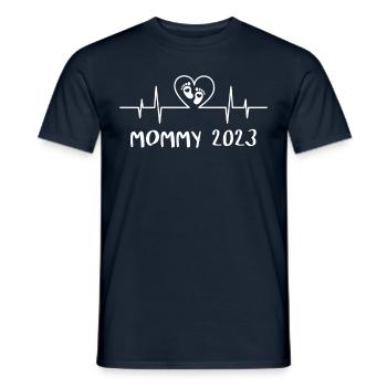 Mommy 2023 Loading - Expectant Mama Motif for - Men's T-Shirt - navy - Front - AI Model Male 178 light (178cm)
