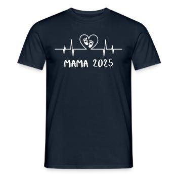 Mama 2025 Herzschlag - Das Mami Mom Muttertag - Männer T-Shirt - Navy - Vorne - AI Model Male 178 light (178cm)