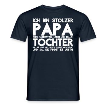 Papa Vater Tochter Vatertag Geburtstag - Männer T-Shirt - Navy - Vorne - AI Model Male 178 light (178cm)