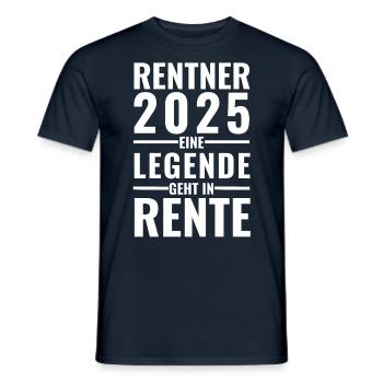 Rentner 2025 - Eine Legende geht in Rente - - Männer T-Shirt - Navy - Vorne - AI Model Male 178 light (178cm)