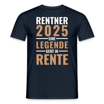 Rentner 2025 - Eine Legende geht in Rente - - Männer T-Shirt - Navy - Vorne - AI Model Male 178 light (178cm)