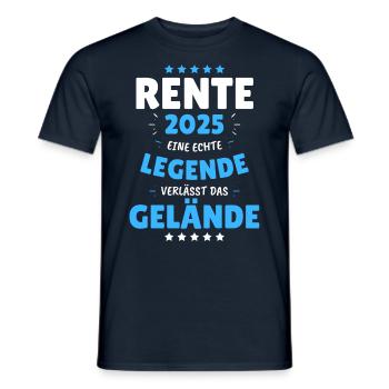 RENTE 2025 - EINE LEGENDE VERLÄSST DAS GELÄNDE! - Männer T-Shirt - Navy - Vorne - AI Model Male 178 light (178cm)