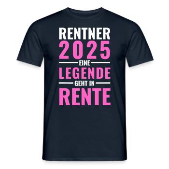 Rentnerin 2025 - Eine Legende geht in Rente - - Männer T-Shirt - Navy - Vorne - AI Model Male 178 light (178cm)