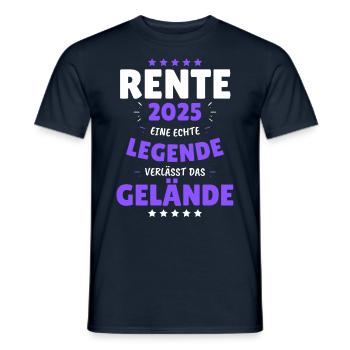 RENTE 2025 EINE LEGENDE VERLÄSST DAS GELÄNDE! Das - Männer T-Shirt - Navy - Vorne - AI Model Male 178 light (178cm)
