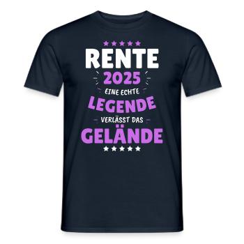 RENTE 2025 EINE LEGENDE VERLÄSST DAS GELÄNDE! Das - Männer T-Shirt - Navy - Vorne - AI Model Male 178 light (178cm)