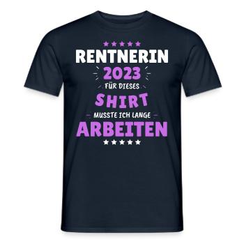 Rentnerin 2024 - Dafür musste ich lange Arbeiten! - Männer T-Shirt - Navy - Vorne - AI Model Male 178 light (178cm)