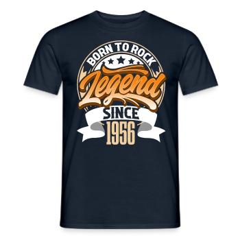 1956 Geburtsjahr Geburtstag Legende Born To Rock - Männer T-Shirt - Navy - Vorne - AI Model Male 178 light (178cm)