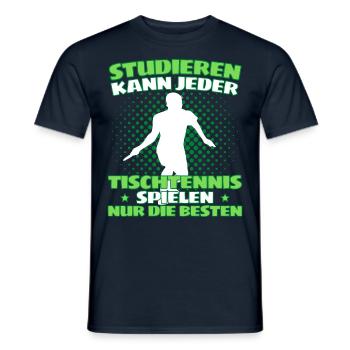 TISCHTENNIS IST WICHTIGER! Tischtennis Verein - Männer T-Shirt - Navy - Vorne - AI Model Male 178 light (178cm)
