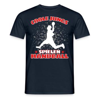 COOLE JUNGS SPIELEN HANDBALL Handballer - Männer T-Shirt - Navy - Vorne - AI Model Male 178 light (178cm)