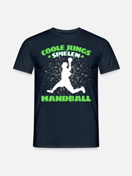 COOLE JUNGS SPIELEN HANDBALL Handballer - Männer T-Shirt - Navy
