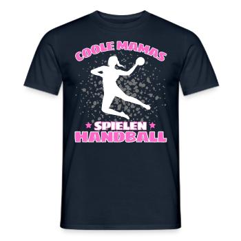 COOLE MAMAS SPIELEN HANDBALL Handballer - Männer T-Shirt - Navy - Vorne - AI Model Male 178 light (178cm)
