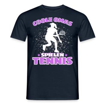 COOLE OMAS SPIELEN TENNIS Lustiges - Männer T-Shirt - Navy - Vorne - AI Model Male 178 light (178cm)