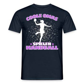 COOLE OMAS SPIELEN HANDBALL Handballer - Männer T-Shirt - Navy - Vorne - AI Model Male 178 light (178cm)