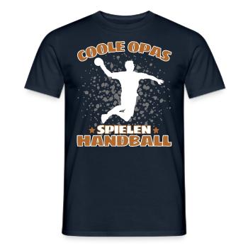 COOLE OPAS SPIELEN HANDBALL Handballer - Männer T-Shirt - Navy - Vorne - AI Model Male 178 light (178cm)