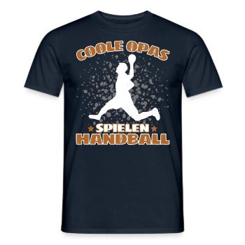 COOLE OPAS SPIELEN HANDBALL Handballer - Männer T-Shirt - Navy - Vorne - AI Model Male 178 light (178cm)