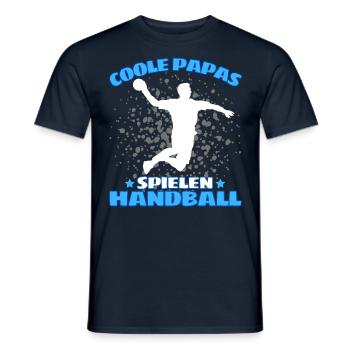 COOLE PAPAS SPIELEN HANDBALL Handballer - Männer T-Shirt - Navy - Vorne - AI Model Male 178 light (178cm)