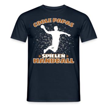COOLE PAPAS SPIELEN HANDBALL Handballer - Männer T-Shirt - Navy - Vorne - AI Model Male 178 light (178cm)