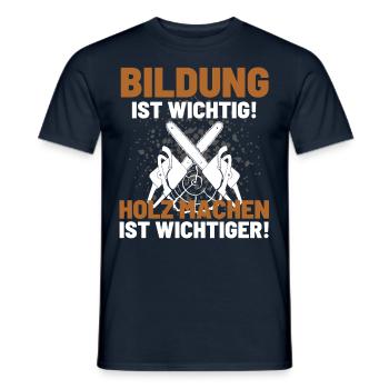 Holzfäller Spruch Förster Forstwirt Waldarbeiter - Männer T-Shirt - Navy - Vorne - AI Model Male 178 light (178cm)
