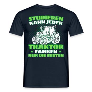 Funny tractor saying farmer or farmer - Men's T-Shirt - navy - Front - AI Model Male 178 light (178cm)