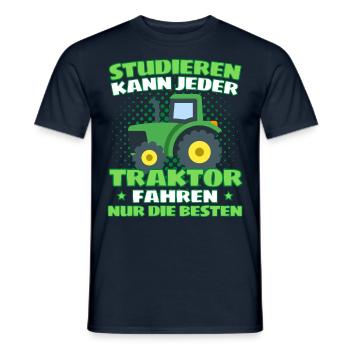 Funny tractor saying farmer or farmer - Men's T-Shirt - navy - Front - AI Model Male 178 light (178cm)