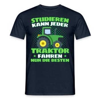 Funny tractor saying farmer or farmer - Men's T-Shirt - navy - Front - AI Model Male 178 light (178cm)