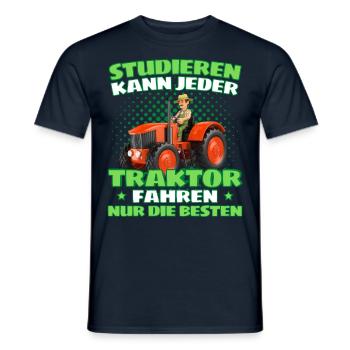 Funny tractor saying farmer or farmer - Men's T-Shirt - navy - Front - AI Model Male 178 light (178cm)