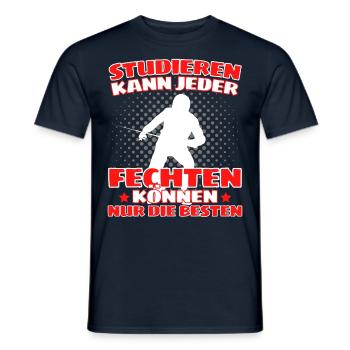 Lustiger Fecht Spruch für Fechter und - Männer T-Shirt - Navy - Vorne - AI Model Male 178 light (178cm)