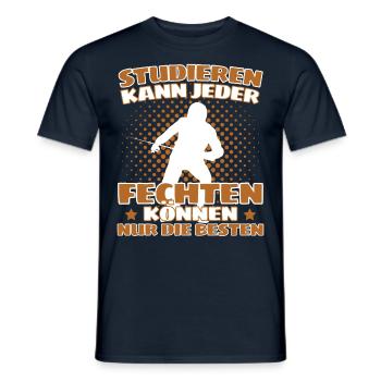 Lustiger Fecht Spruch für Fechter und - Männer T-Shirt - Navy - Vorne - AI Model Male 178 light (178cm)