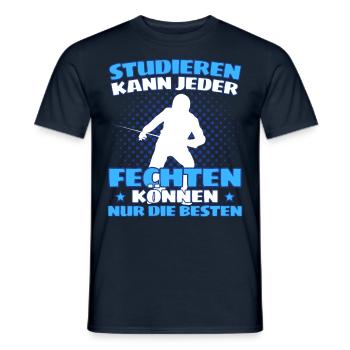Lustiger Fecht Spruch für Fechter und - Männer T-Shirt - Navy - Vorne - AI Model Male 178 light (178cm)