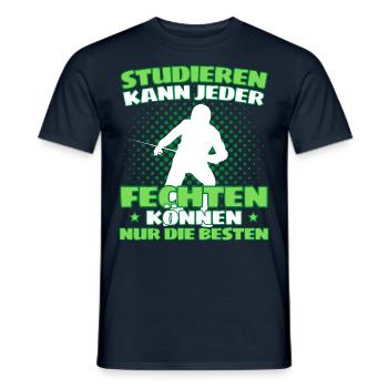 Lustiger Fecht Spruch für Fechter und - Männer T-Shirt - Navy - Vorne - AI Model Male 178 light (178cm)