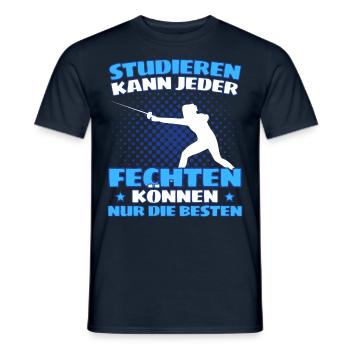 Lustiger Fecht Spruch für Fechter und - Männer T-Shirt - Navy - Vorne - AI Model Male 178 light (178cm)