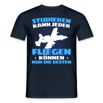Fliegen Flugzeug Pilot Flieger Modellbau Piloten - Männer T-Shirt - Navy - Vorne - AI Model Male 178 light (178cm)