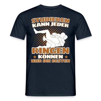 Lustiger Ringen Ringer Spruch für Kämpfer & - Männer T-Shirt - Navy - Vorne - AI Model Male 178 light (178cm)
