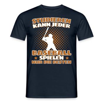 Lustiges Baseball für Pitcher und Catcher - Männer T-Shirt - Navy - Vorne - AI Model Male 178 light (178cm)