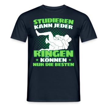 Lustiger Ringen Ringer Spruch für Kämpfer & - Männer T-Shirt - Navy - Vorne - AI Model Male 178 light (178cm)