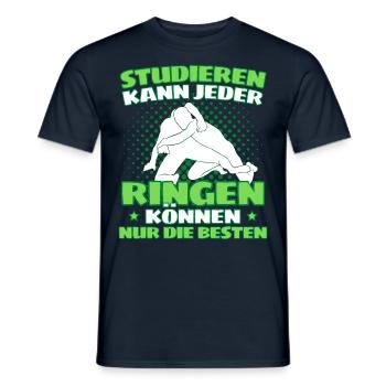 Lustiger Ringen Ringer Spruch für Kämpfer & - Männer T-Shirt - Navy - Vorne - AI Model Male 178 light (178cm)