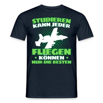 Fliegen Flugzeug Pilot Flieger Modellbau Piloten - Männer T-Shirt - Navy - Vorne - AI Model Male 178 light (178cm)