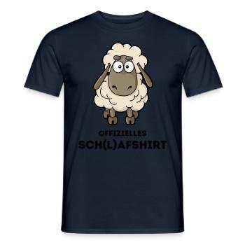 Offizielles Schlafshirt Schaf Schlafanzug Pyjama - Männer T-Shirt - Navy - Vorne - AI Model Male 178 light (178cm)