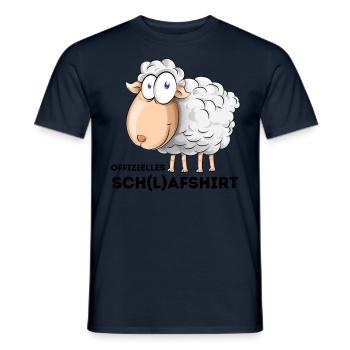 Offizielles Schlafshirt Schaf Schlafanzug Pyjama - Männer T-Shirt - Navy - Vorne - AI Model Male 178 light (178cm)